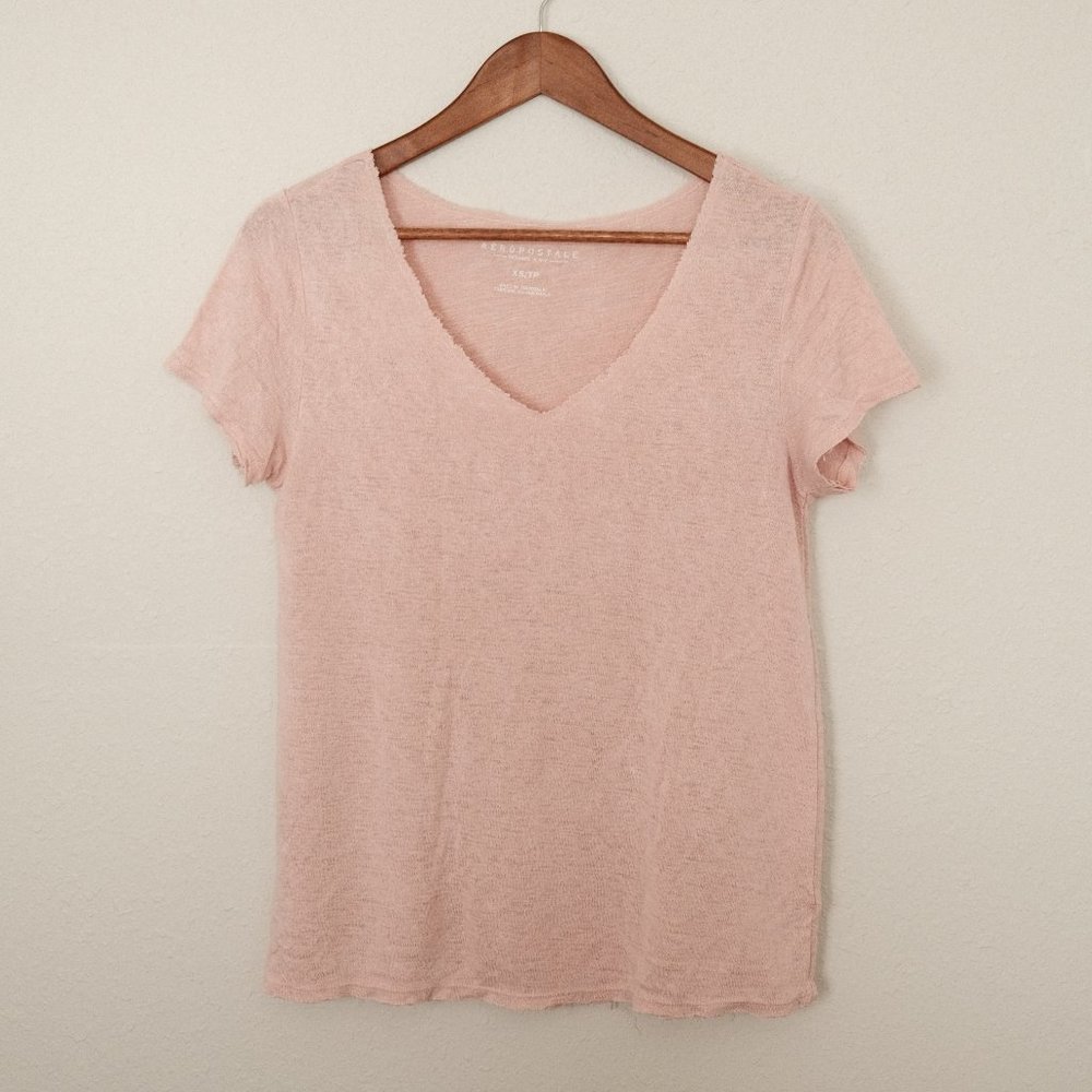 Pink V Neck Shirt